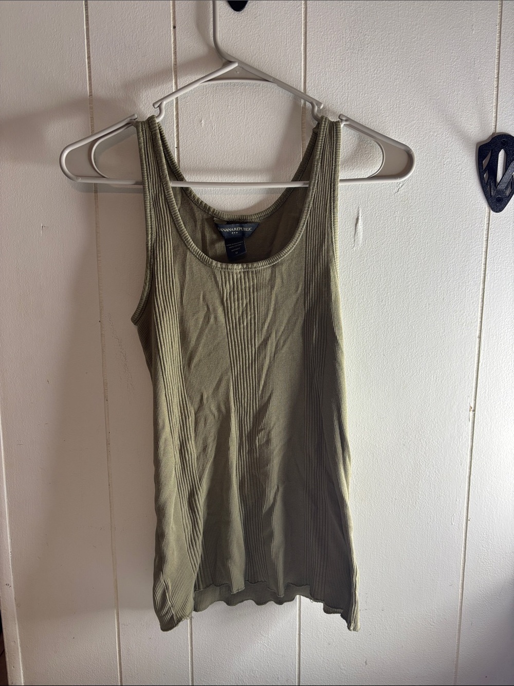 490 - Banana Republic Olive Green Ribbed Scoop Tank